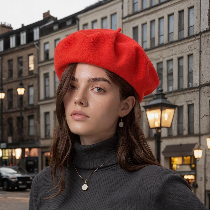 AURORAAEGIS French Beret Hats for Women - Classic Wool Beret Hats Soft Knit Winter Cloche for Daily Outfits - Image 5
